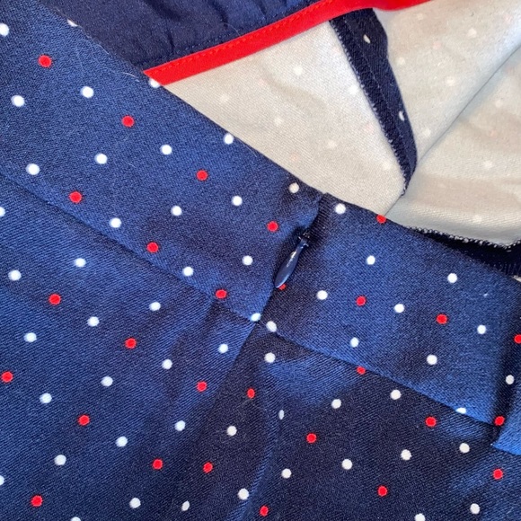 J. Crew Winnie Pant, navy with red and white polka dots EUC - Picture 4 of 13